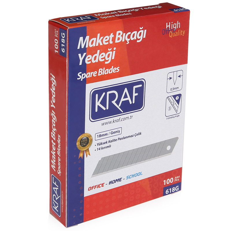 76367 Kraf Maket Bıçağı Yedeği Geniş 100 Lü 618g - Görsel 1