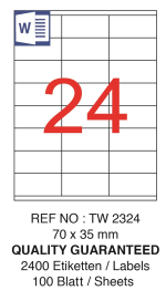 Tanex Laser Etiket Tw-2324 70 X 35 Mm ( 24 ) 100 Lü - Görsel 2
