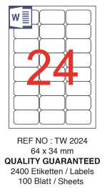 Tanex Laser Etiket Tw-2024 64 X 34 Mm ( 24 ) 100 Lü - Görsel 2