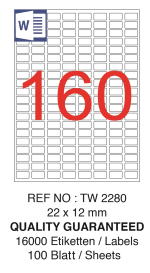 Tanex Laser Etiket Tw-2280 22 X 12 Mm ( 160 ) 100 Lü - Görsel 2